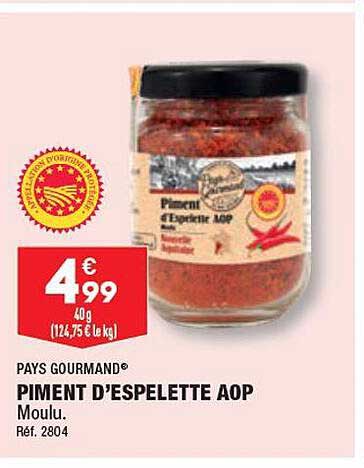 piment d'espelette aop pays gourmand