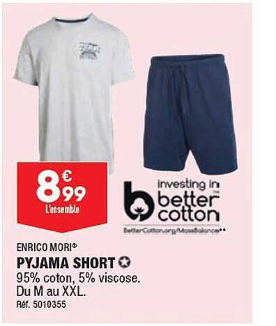 pyjama short enrico mori
