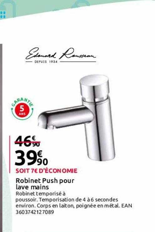 Robinet Push Pour Lave Mains