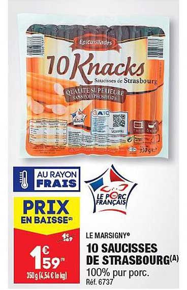 10 Saucisses De Strasbourg Le Marsigny