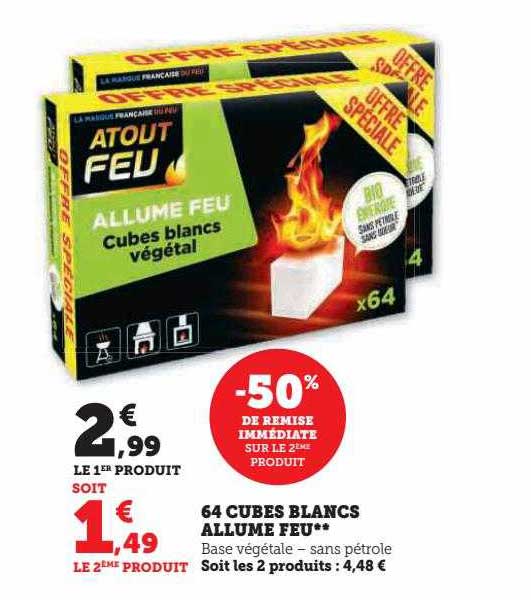 64 cubes blancs allume feu