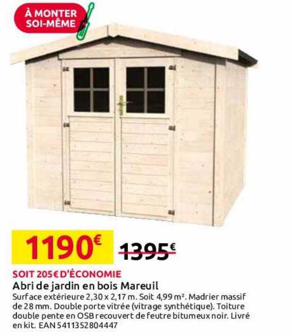 abri de jardin en bois mareuil