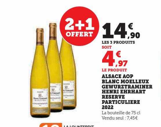 alsace aop blanc moelleux gewurztraminer henri ehrhart réserve particulière 2022