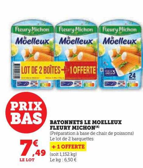 bâtonnets le moelleux fleury michon