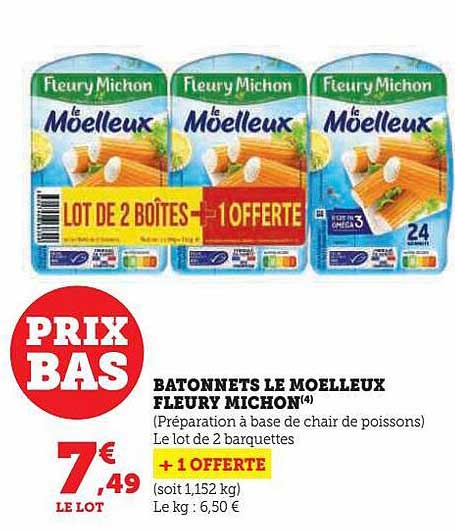 bâtonnets le moelleux fleury michon