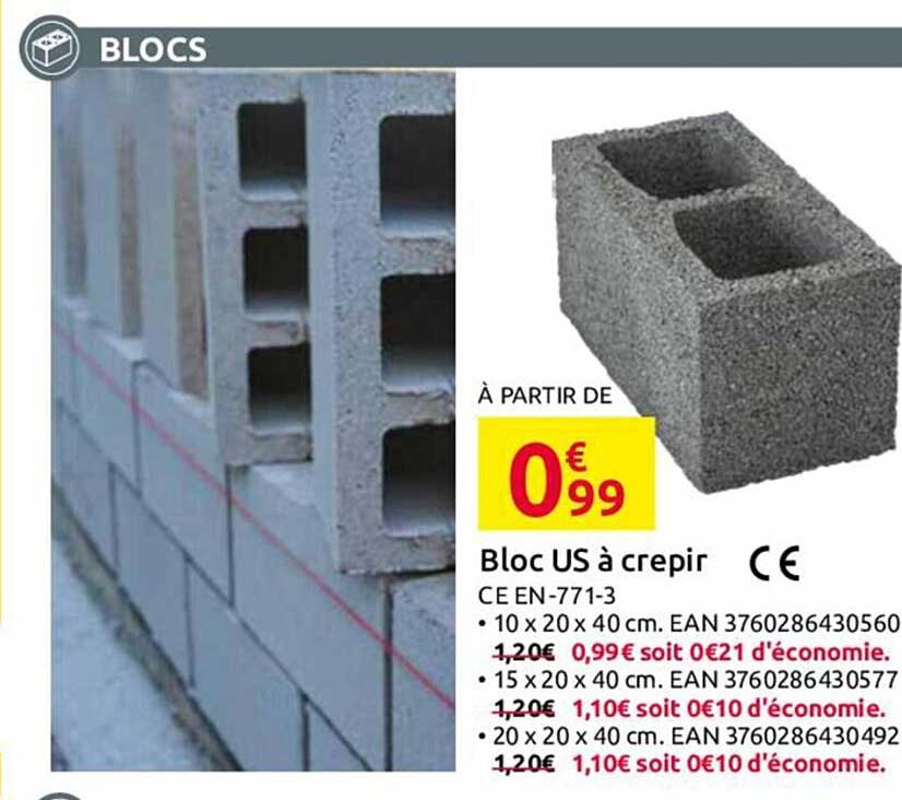 bloc us à crépir