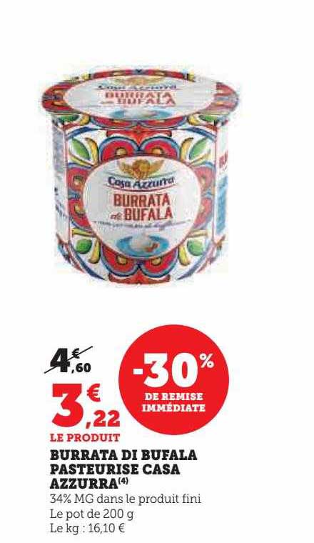 burrata di bufala pasteurisé casa azzurra