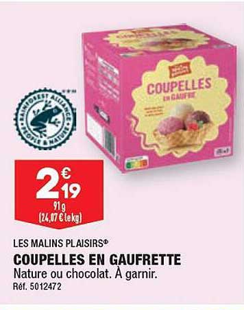 coupelles en gaufrette les malins plaisirs