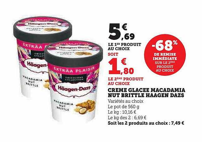 crème glacée macadamia nut brittle häagen dazs