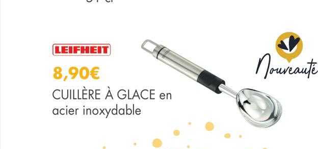 cuillère à glace en acier inoxydable leifheit