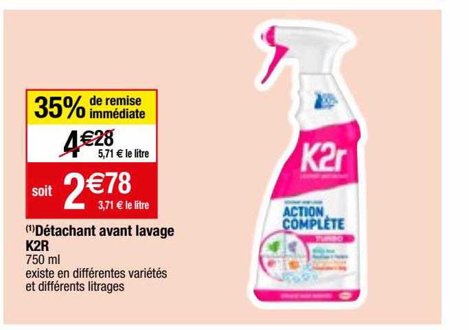 détachant avant lavage k2r