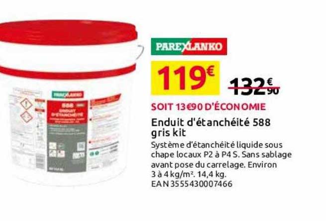 enduit d'étanchéité 588 gris kit parexlanko
