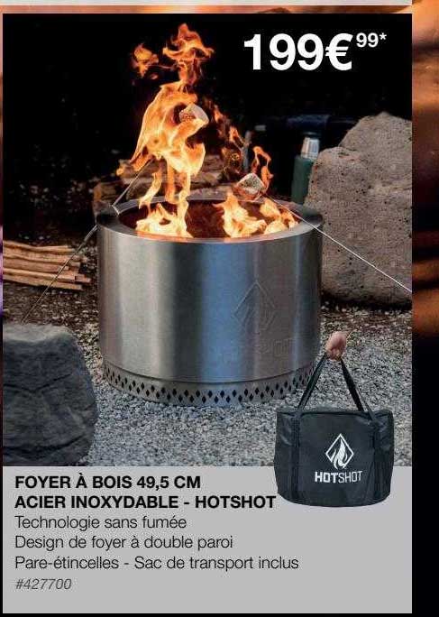 foyer à bois acier inoxydable - hotshot