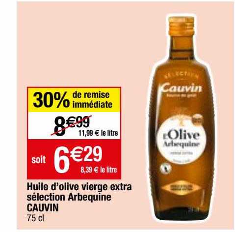 huile d'olive vierge extra sélection arbequine cauvin