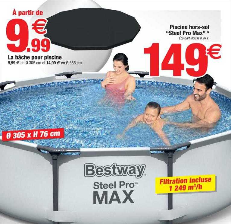 la bâche pour piscine piscine hors-sol "steel pro max" bestway