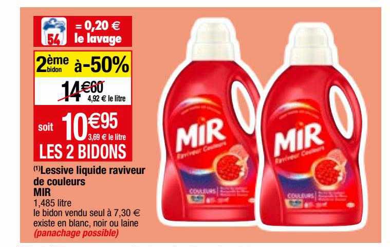 lessive liquide raviveur de couleurs mir