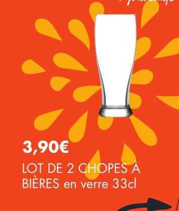 lot de 2 chopes à bières