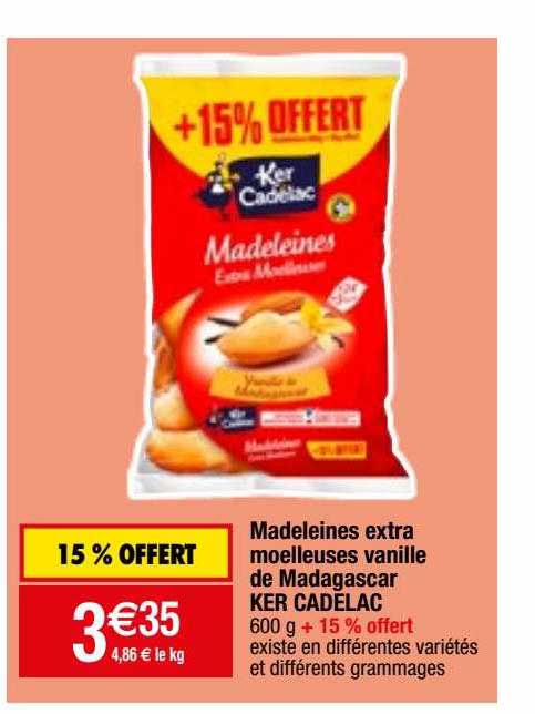 madeleines extra moelleuses vanille de madagascar ker cadélac