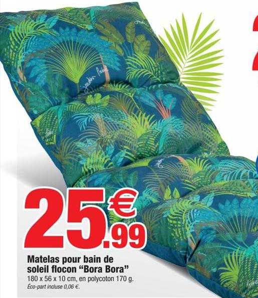 matelas pour bain de soleil flocon "bora bora"