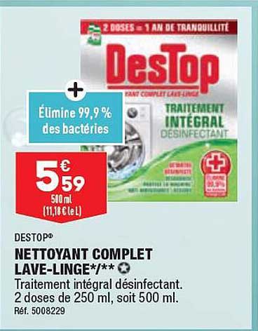 nettoyant complet lave-linge destop