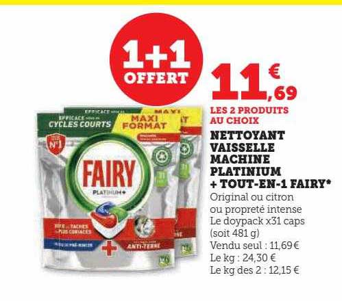 nettoyant vaisselle machine platinium+ tout-en-1 fairy