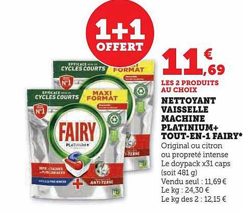 nettoyant vaisselle machine platinium+ tout-en-1 fairy
