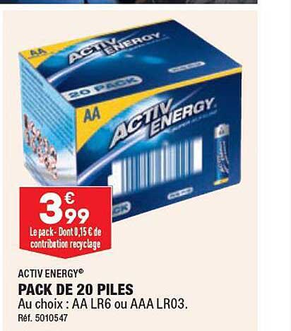 Pack De 20 Piles Activ Energy