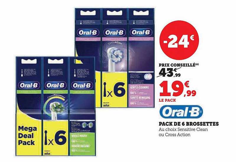 pack de 6 brossettes oral-b