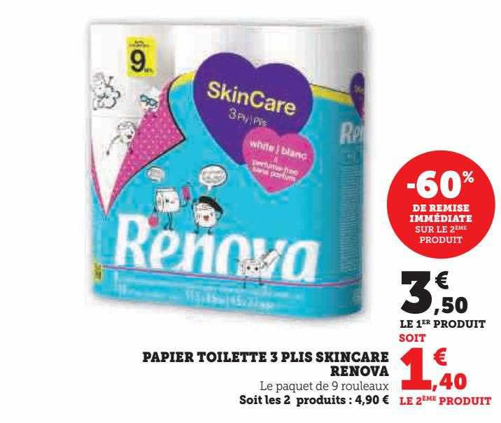 papier toilette 3 plis skincare renova