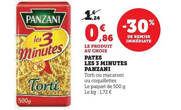 pâtes les 3 minutes panzani