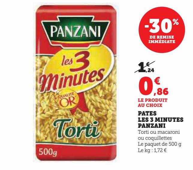 pâtes les 3 minutes panzani