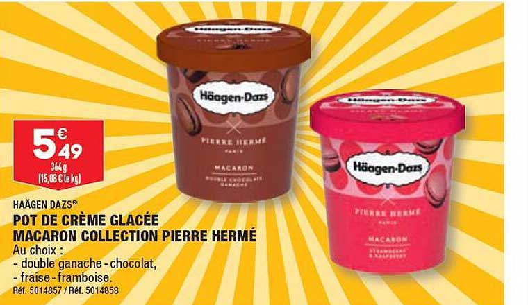 pot de crème glacée macaron collection pierre hermé häagen dazs