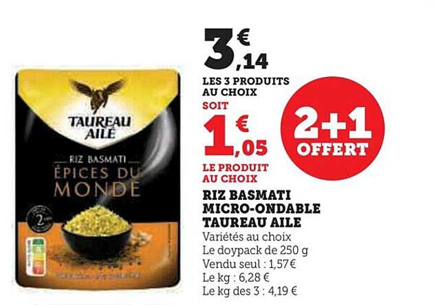 riz basmati micro-ondable taureau ailé