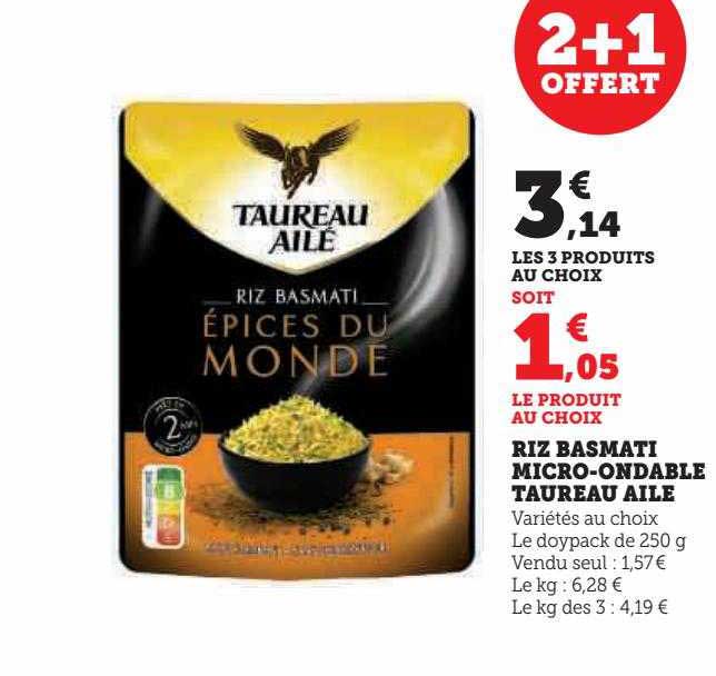 riz basmati micro-ondable taureau ailé