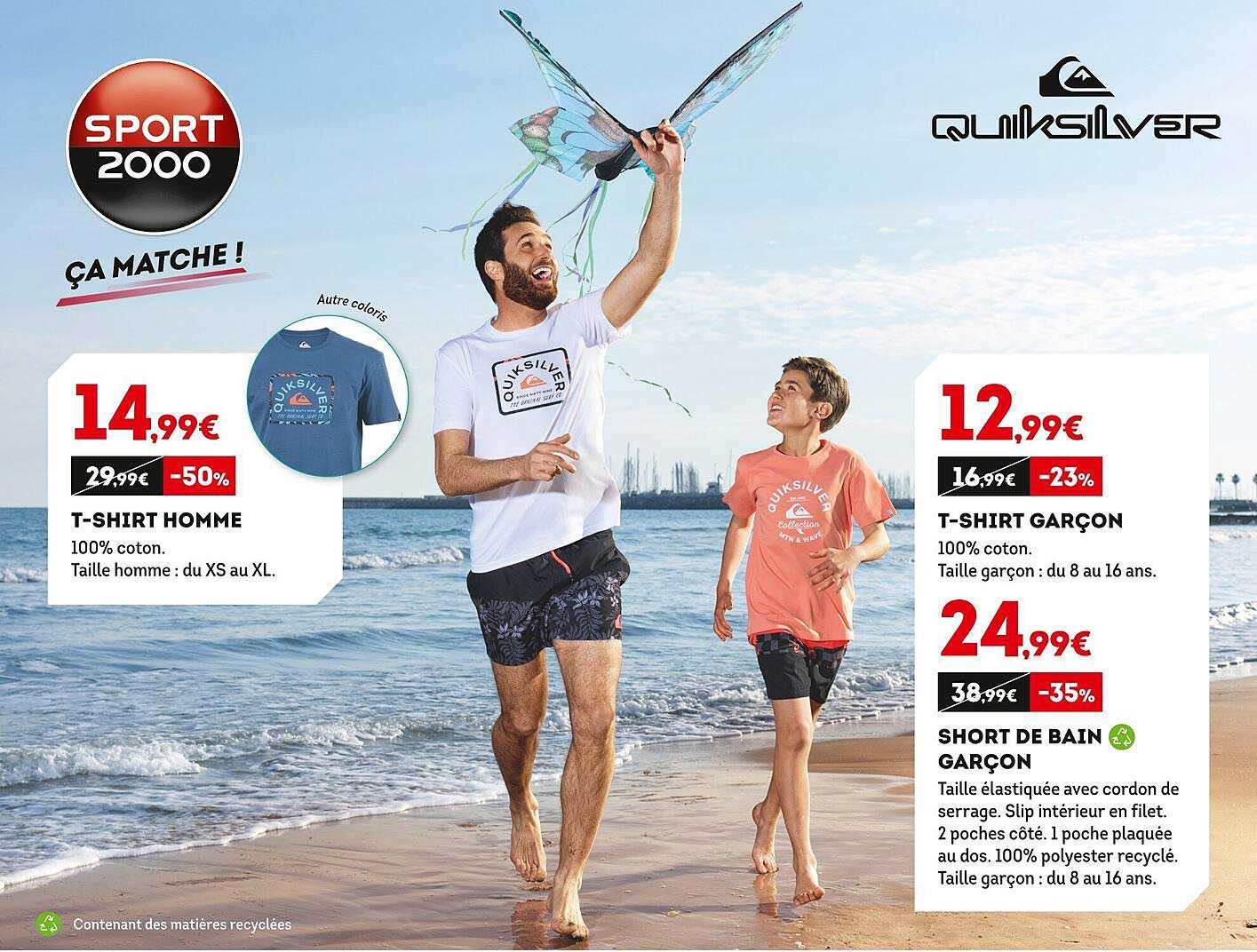 T-shirt Homme Quiksilver, T-shirt Garçon Quiksilver, Short De Bain Garçon Quiksilver