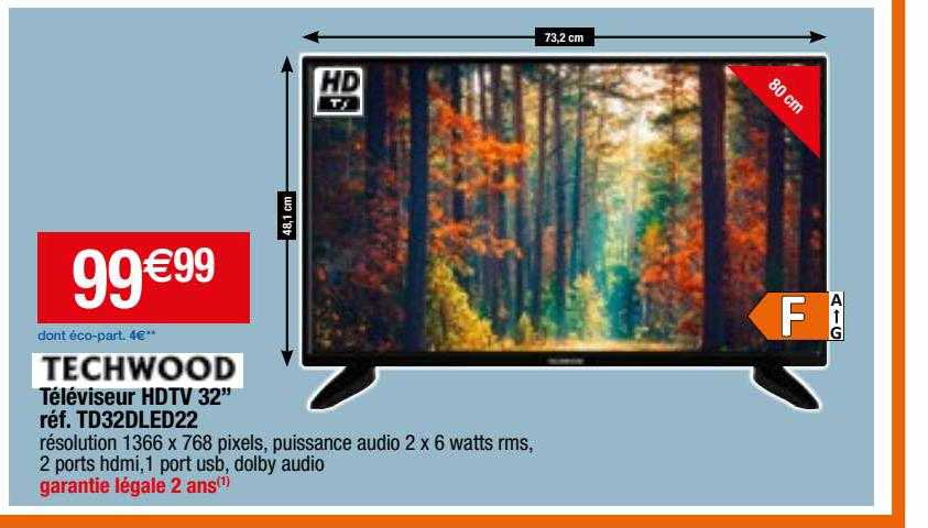 Téléviseur Hdtv 32" Techwood