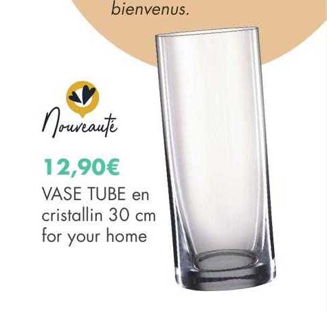 vase tube en cristallin 30 cm