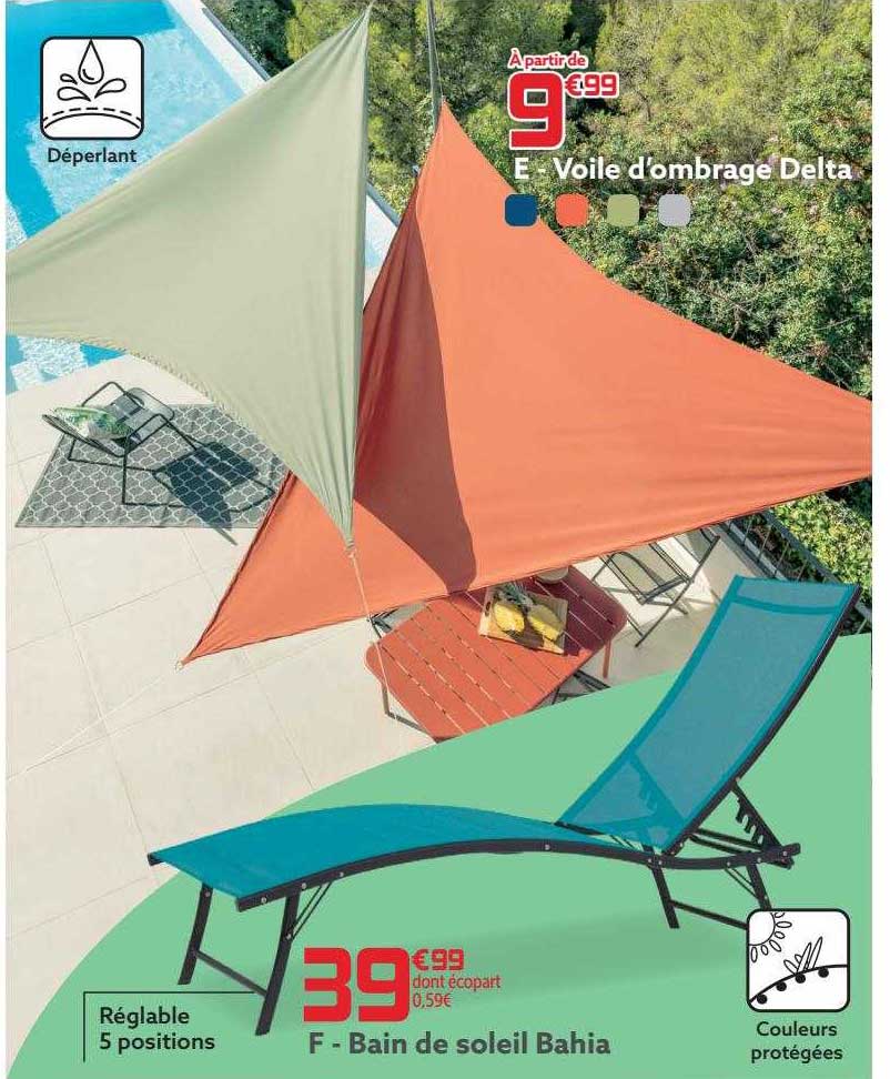 voile d'ombrage delta, bain de soleil bahia