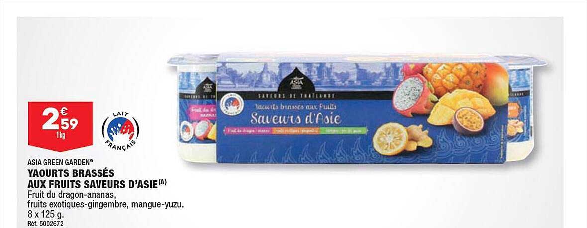 yaourts brassés aux fruits saveurs d'asie asia green garden