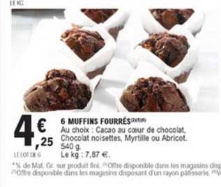 6 Muffins Fourrés