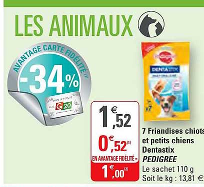 7 Friandises Chiots Et Petits Chiens Dentastix Pedigree