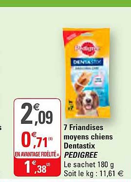 7 friandises moyens chiens dentastix pedigree