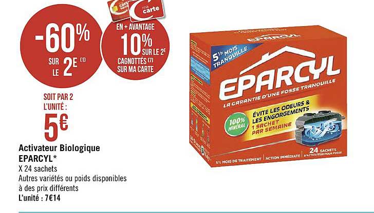 activateur biologique eparcyl -60% sur le 2e