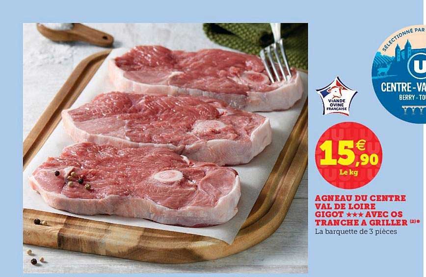 agneau du centre val de loire gigot avec os tranche à griller