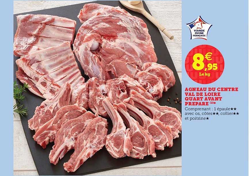 agneau du centre val de loire quart avant préparé