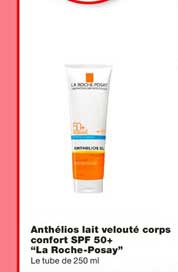 anthélios lait velouté corps confort spf 50+ la roche posay