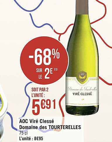aoc viré clessé domaine des tourterelles -68% sur le 2e