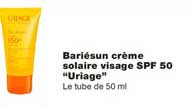 bariésun crème solaire visage spf 50 uriage