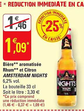 bière aromatisée rhum et citron amsterdam nights