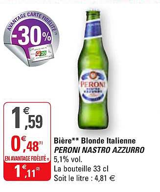 bière blonde italienne peroni nastro azzurro